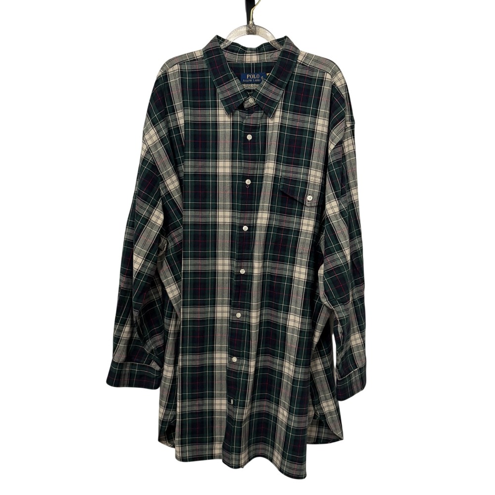 Polo Ralph Lauren Mens Plaid Flap Pocket Button Up Shirt 3XB Heritage Rustic